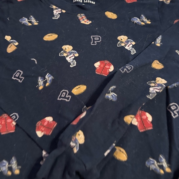 Boys Ralph Lauren football bear pajama set size 12 new without tags. Never worn - Picture 3 of 4